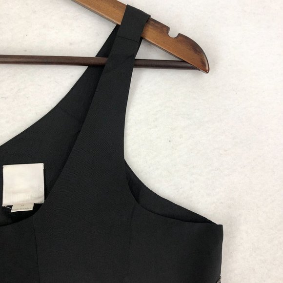 Line & Dot Women's Size Medium Black Chain Detail Sleeveless Crepe Blouse - Picture 3 of 11